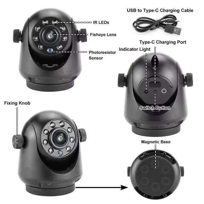GreenYi-Objectif Fisheye WiFi 5G avec Vision Nocturne IR