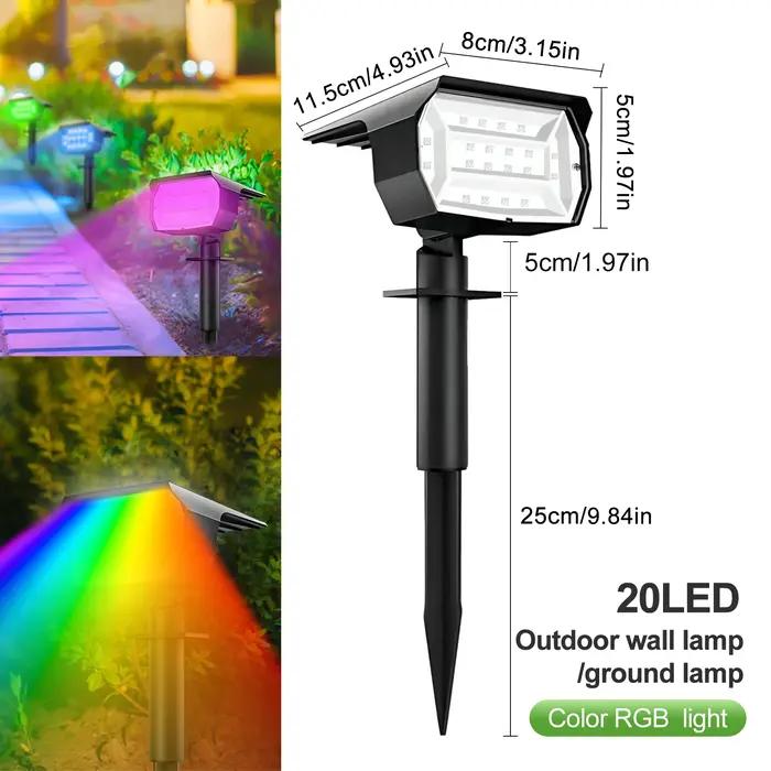 1/2/4 pièces Spot solaire 68/72 LED jardin extérieur