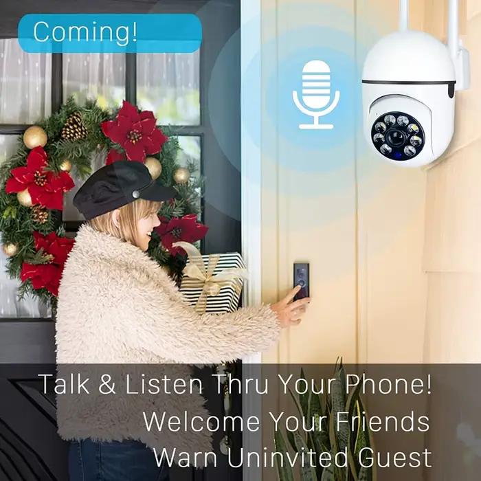 Caméra IP WiFi 4K PTZ extérieure AI suivi humain CCTV Audio