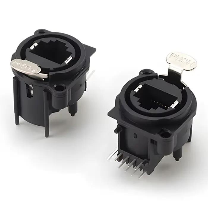 Connecteur XLR Mâle/Femelle RJ45 3 Broches en Plastique Noir Facilitant Connexions Robustes et Fiables pour Audio Professionnel et Passionnés