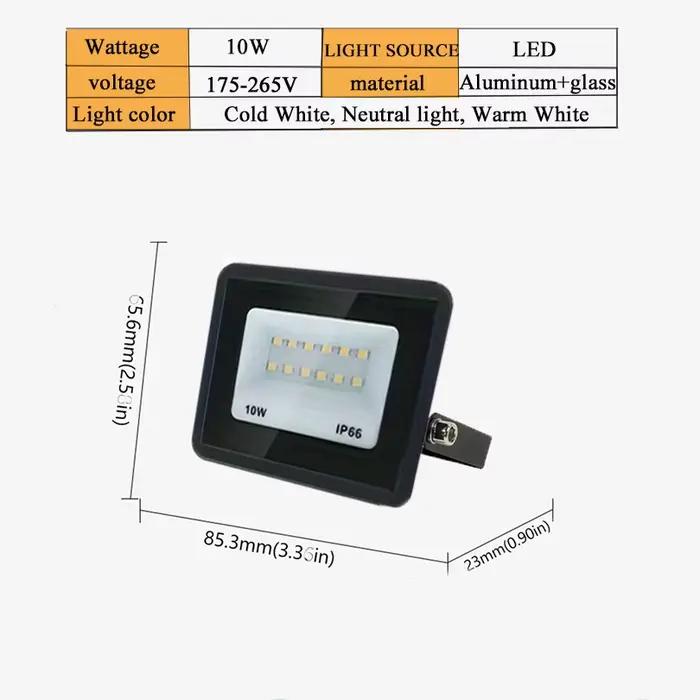 Projecteur LED projecteurs extérieurs étanche IP66 220V 10W 20W 30W 50W 100W 150W 200W 300W éclairag