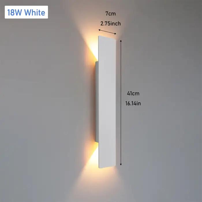 Applique murale LED extérieure IP65 étanche en aluminium haut vers le bas lumière 18W 110V/220V noir blanc pour éclairage extérieur de porche de cour