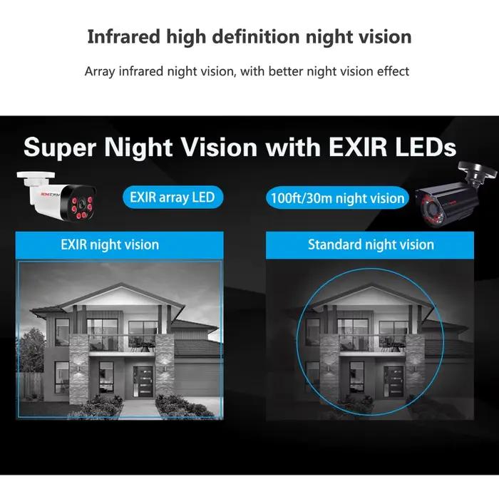 Caméra SIMICAM 4K Poe avec Audio 48V POE/DC 12V 4MP/5MP/8MP Super HD Vision nocturne infrarouge Surveillance vidéo balle pour Nvr
