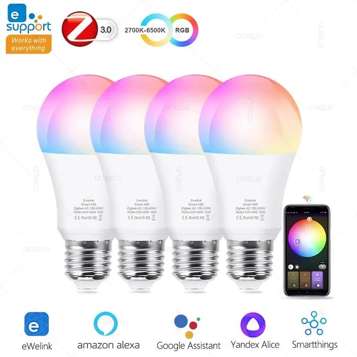 15W 18W E27 Zigbee ampoules intelligentes RGB E27 ampoule Led AC100-240V maison intelligente