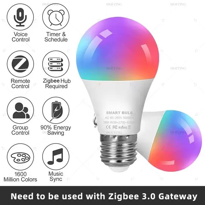 Ampoule Led Intelligente 110V 220V E27 B22 Fonctionne Avec Alexa Echo Plus Google Home Assistant App Commande Vocale 2MQTT Occasions Spéciales