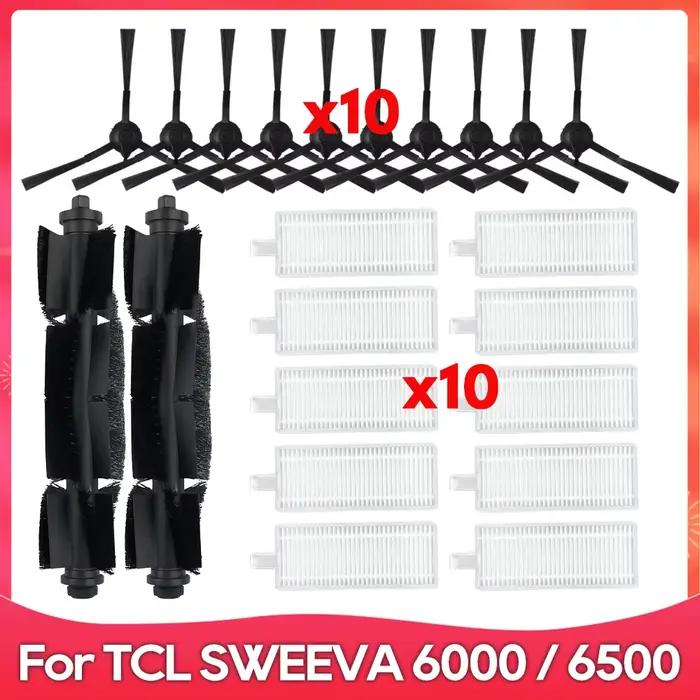 Compatible avec TCL SWEEVA 6000 / 6500 / RVR3A Aspirateurs robots Brosse principale à rouleau Brosse