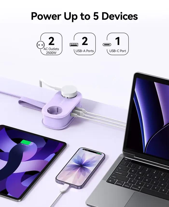 ORICO AP3 prise ue 20W PD multiprise 2 prises AC 2USB 1 type-c 1.53M rallonge électrique charge rapide pour la maison/tablette