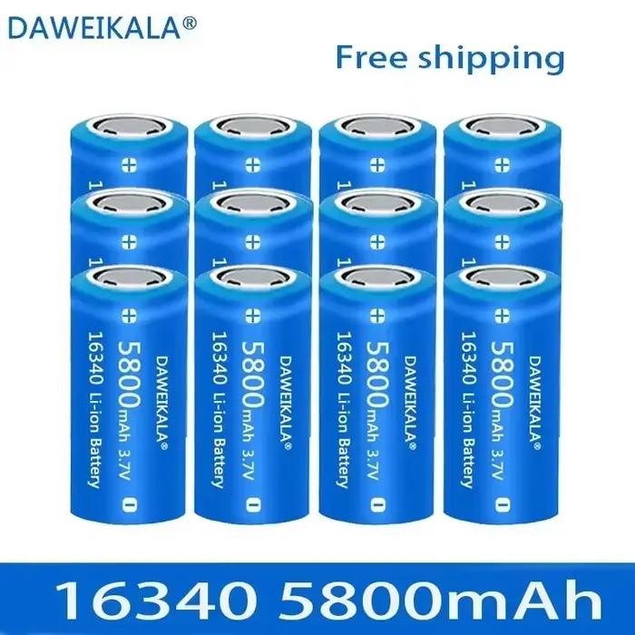2022NEW CR123A RCR 123 ICR 16340 batterie 5800mAh 3.7V Li-ion batterie Rechargeable pour caméra de sécurité Arlo L70