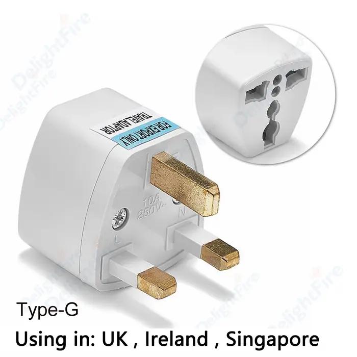 Adaptateur de prise britannique pour voyageurs - Prise électrique britannique de Singapour - Convertisseur de puissance Type G pour usage général et résidentiel