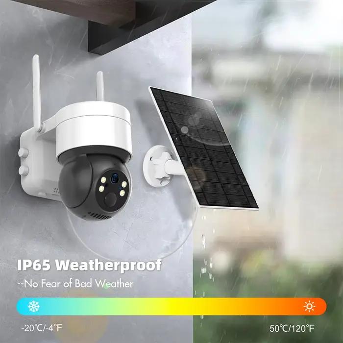 Tuya Smart Life APP 3MP WiFi batterie solaire suivi automatique de mouvement PIR Surveillance sécurité extérieure PTZ couleur caméra de Vision nocturne