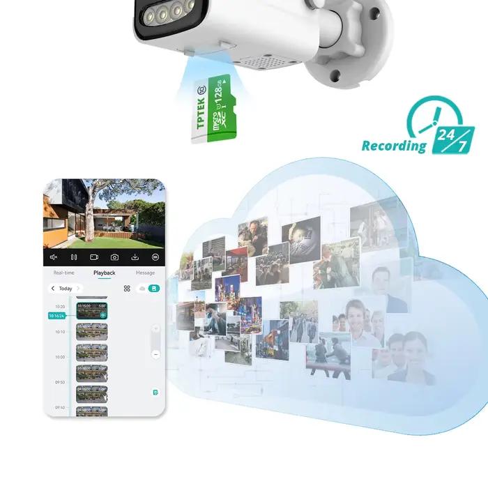 8MP 4K caméra IP Wifi sans fil 5MP AI humain détecter iCSee CCTV balle Surveillance extérieure Protection de sécurité