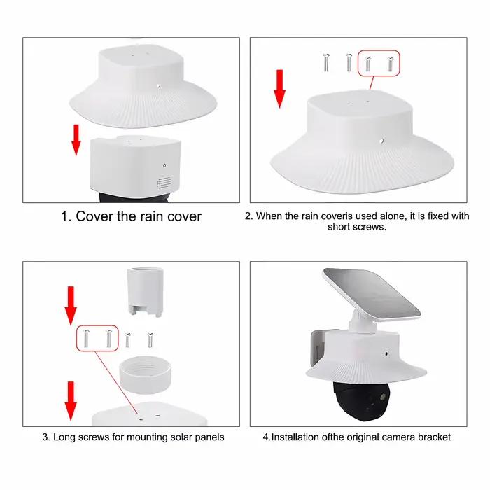 Couverture résistante aux intempéries pour caméra de sécurité, couverture contre le soleil et la pluie pour Eufy S340, Protection contre la pluie et le soleil, couverture de Protection pour caméra ext