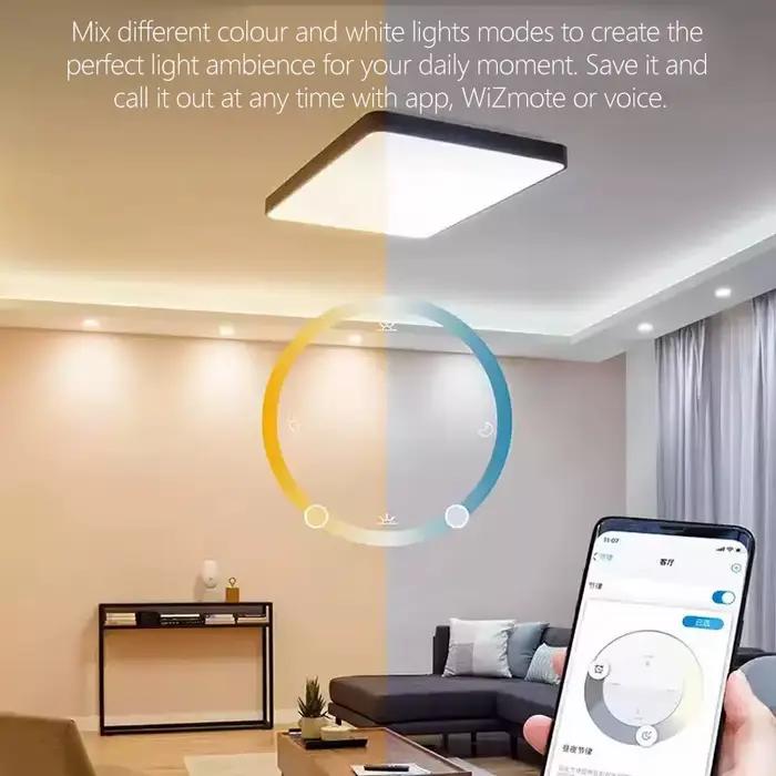 Ampoule LED intelligente Philips WiZ 8.5W E27 Wi-Fi Bluetooth 16 millions de couleurs EyeComfort lampe à intensité variable pour salon ambiance personnalisable
