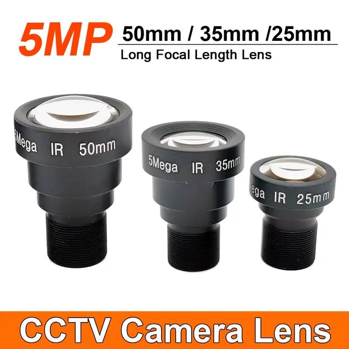 Objectif de caméra de vidéosurveillance HD 5MP M12 longue distance focale 50mm 35mm 25mm objectif 5
