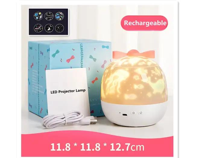 Projecteur étoilé veilleuse rotative ciel lune lampe galaxie