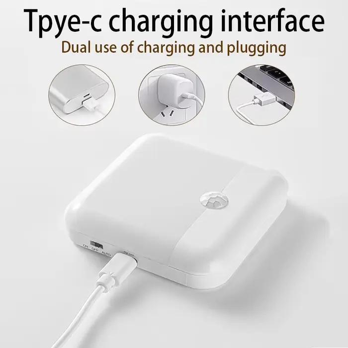 Lumière de capteur de mouvement Led USB TYPE-C charge lampe carrée pour chambre cuisine escalier cou