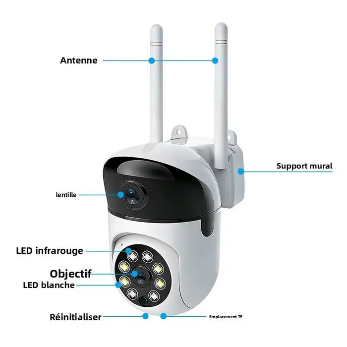 Caméra de sécurité intérieure Wifi Tuya Smart Life 6MP à double objectif HD