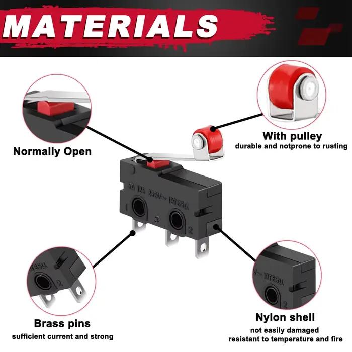 10 pièces Micro interrupteur de fin de course KW12-3 AC 250V 5A SPDT 1NO 1NC