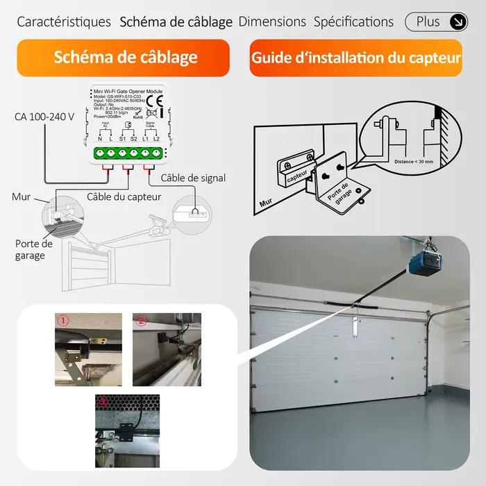 Contrôleur Intelligent de Portail Mini Tuya 16A avec WiFi et Zigbee
