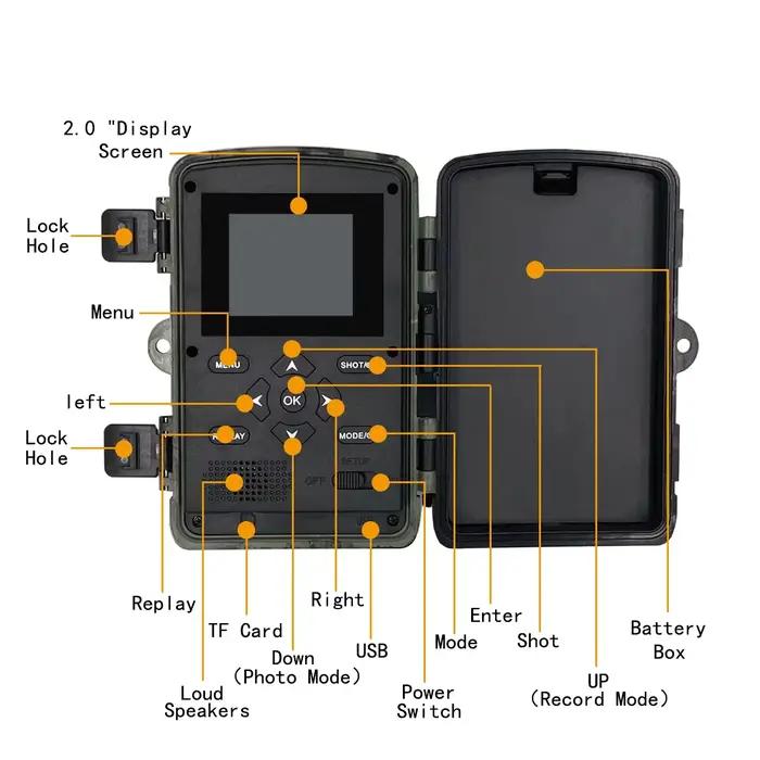 Caméra de chasse PR4000 WiFi Bluetooth 1080P Vision nocturne infrarouge pour la surveillance résidentielle et la photographie de la faune occasions spéciales