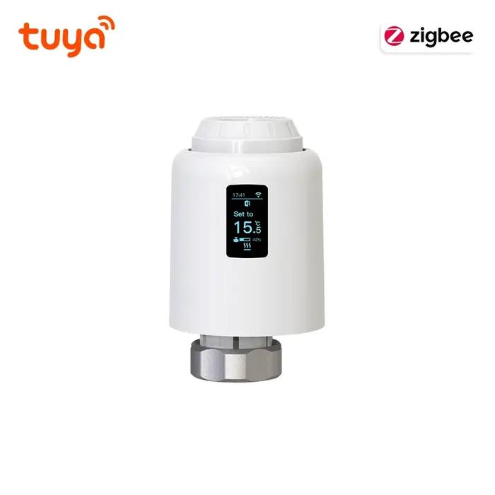 Vanne thermostatique Tuya Zigbee pour contrôle de température intelligent compatible avec Google Home et Amazon Alexa pour système de chauffage moderne et confort thermique optimal