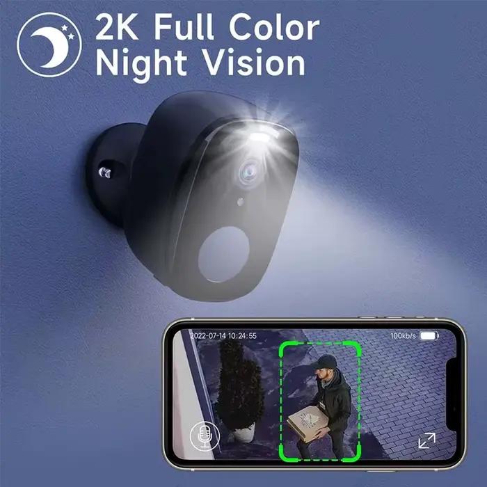 Caméra de sécurité solaire 4G 5MP 2K HD sans fil extérieure avec vision nocturne couleur alimentation par batterie détection PIR étanche et audio bidirectionnel pour maison et commerce occasions spéciales