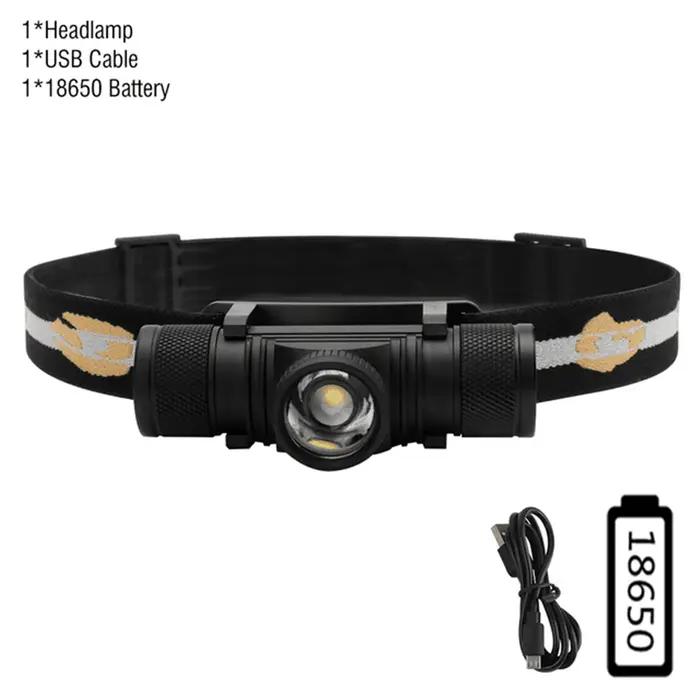 BORUiT D20 Zoom LED phare 1000LM puissant type-c rechargeable