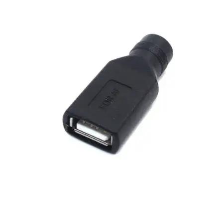 Prise femelle vers USB 2.0 prise mâle/prise femelle 5V DC fiches d'alimentation connecteur adaptateur ordinateur portable 5.5*2.1mm couleur noire