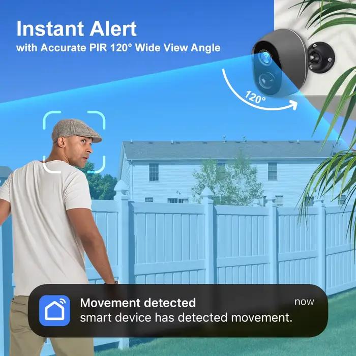 3MP Tuya Smart Life APP batterie Rechargeable sans fil WiFi extérieur solaire infrarouge Buzzer sirène sécurité Surveillance CCTV caméra