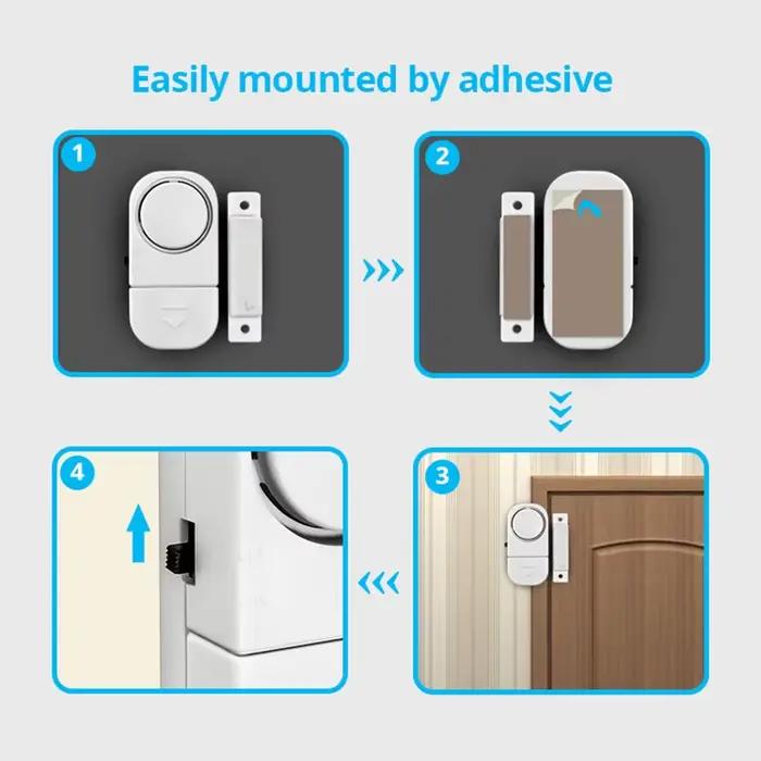 1pc porte capteur magnétique fenêtre alarme 90db sécurité sans fil maison