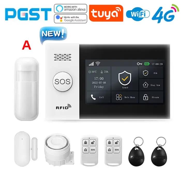 PGST PG-107 4G Tuya sans fil maison WIFI GSM sécurité à domicile avec détecteur de mouvement capteur