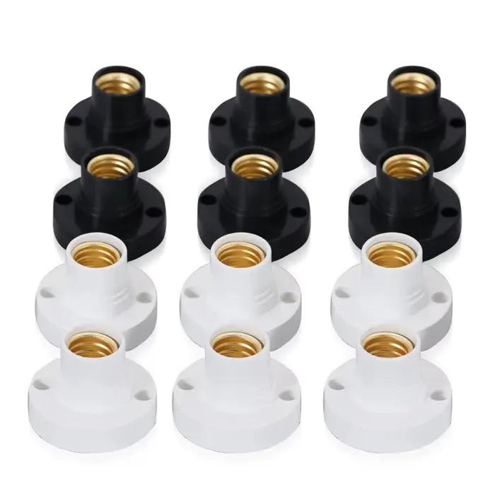 10 pièces 220V E27 vis lampe ronde ampoule support de douille adaptateur Base capuchon