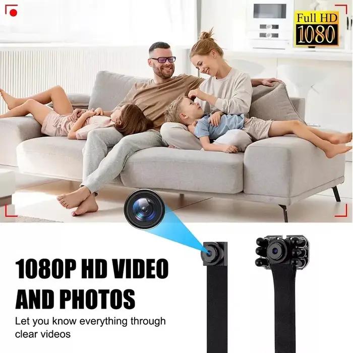 Caméra de Surveillance Mini HD 1080P avec Vision Nocturne Infrarouge pour Surveillance Maison Bureau Événements Importants Notifications Instantanées