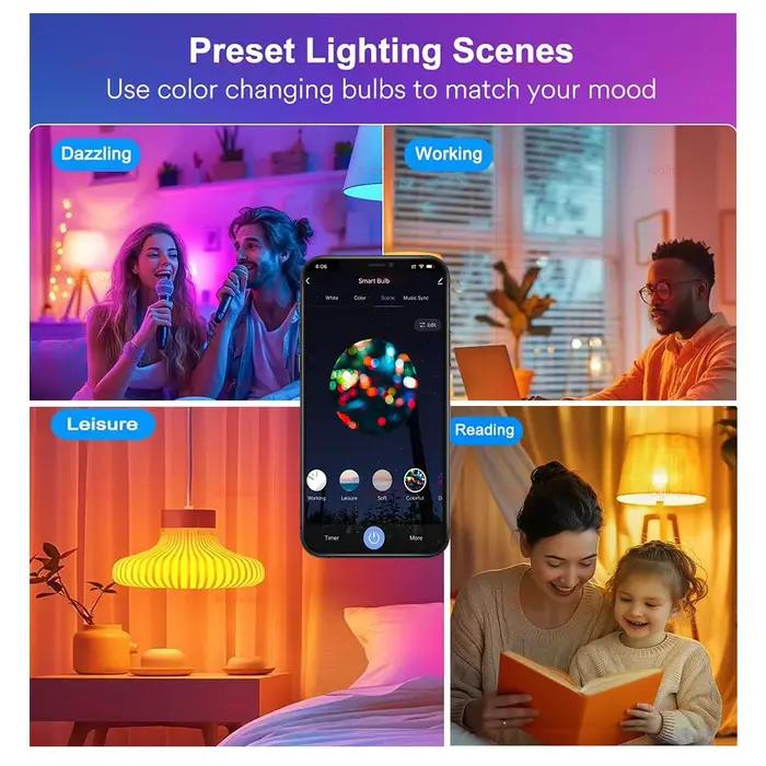 Ampoule LED Bluetooth/WiFi E27 15W 20W 110V 220V RGB RGBCW