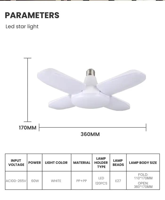 Ampoule LED pliable en forme d'éventail