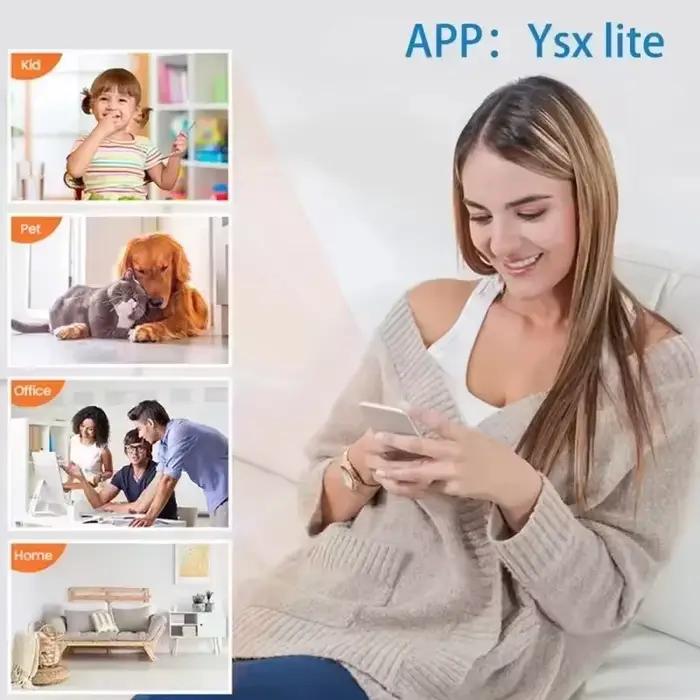 Caméra sans fil Lenovo 4K pour surveillance de sécurité avec vision nocturne et détection de mouvement pour maison intelligente et sécurité domestique
