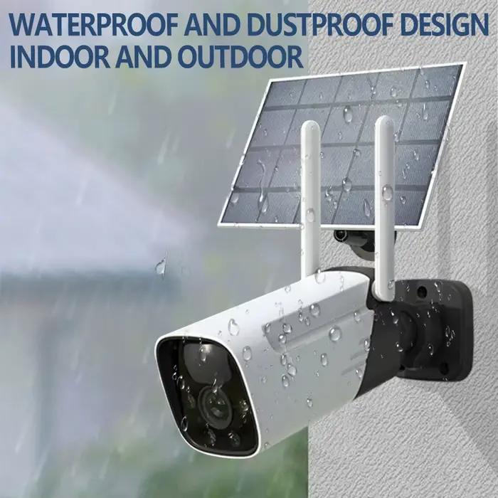 Caméra de sécurité WIFI extérieure à énergie solaire 3MP CCTV vision nocturne caméra haute définition couleur détection humaine PIR ICSEE