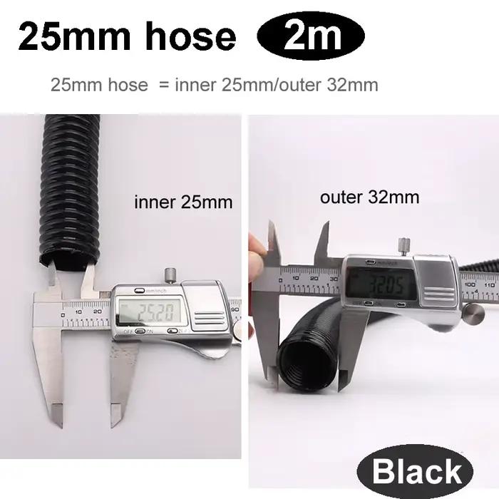 Tuyau fileté pour aspirateurs généraux, intérieur noir 25mm 28mm 32mm 40mm, pailles à soufflet, pièc