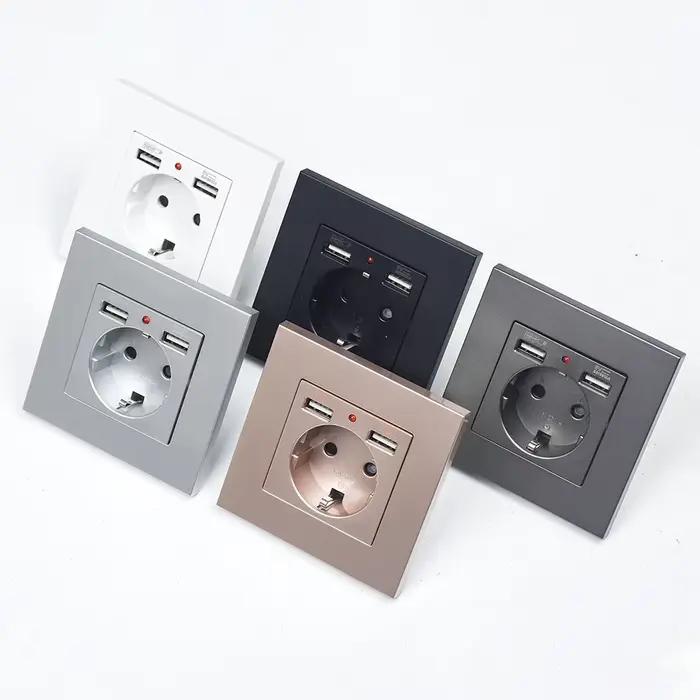 Prise de courant EU, prise avec port de charge USB et Type C 2.1A 16A