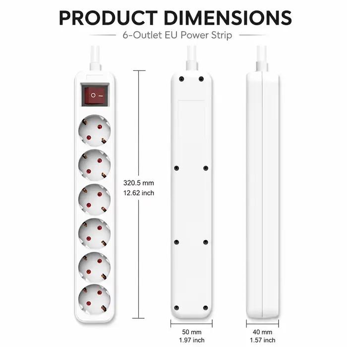 Multiprise Melery Anti-Surtension avec Protection Anti-Surtension et Prise Européenne pour Maison Bureau Etudiant Hôpital Occasions Spéciales