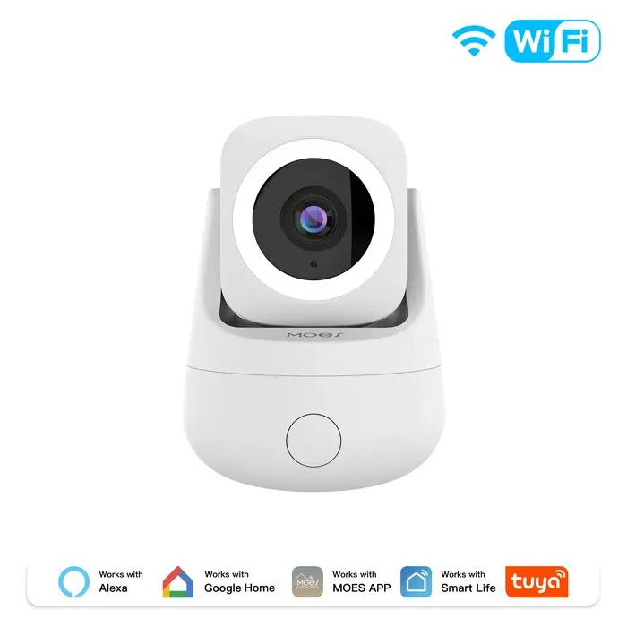 MOES Tuya Caméra de sécurité domestique intelligente intérieure 3MP 360 ° Poêle 180 ° La surveillance WiFi inclinable