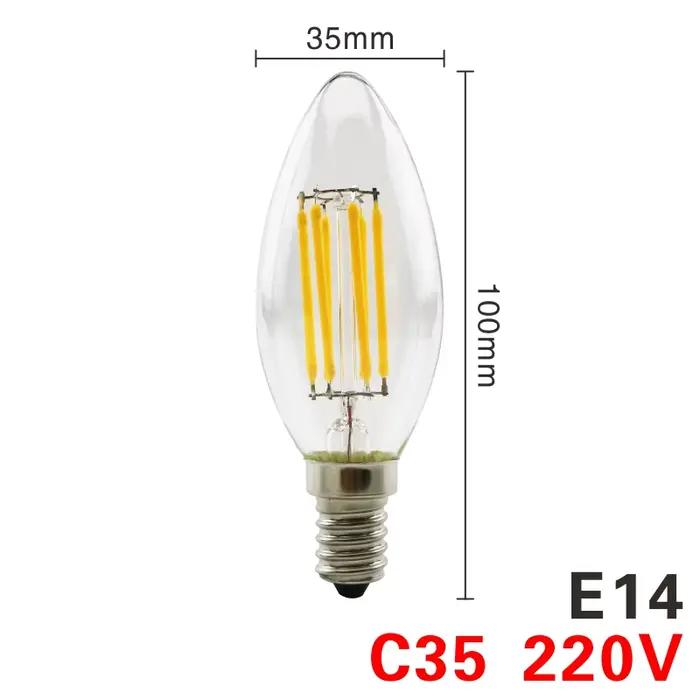 Ampoule LED 220V C35 A60 ST64 G80 G95 G125 lampe à LED E14 E27 lumière à Filament LED 2W 4W 6W 8W bo