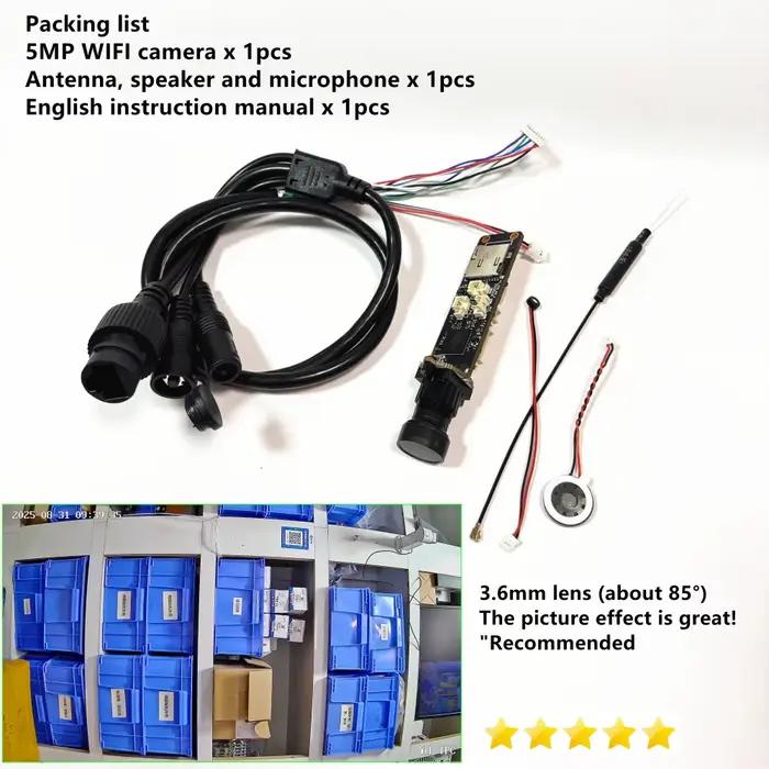 5MP Mini caméra Pcb bricolage FPV Wifi Audio intérieur détection humaine maison 3MP CCTV sécurité ca