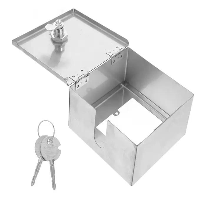 Boîte de prise extérieure verrouillable en acier inoxydable pour une utilisation électrique sécurisée avec conception anti-éclaboussures et options de fixation sécurisées