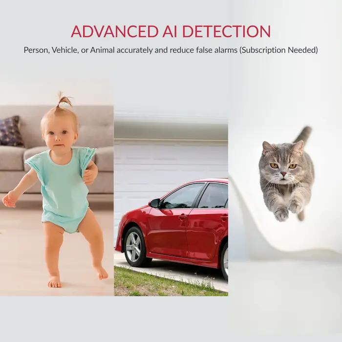 YI Pro 2K Wifi caméra domestique 2/4 pièces Kit 3MP avec Vision nocturne Protection de sécurité IP alimenté par AI détection humaine/son