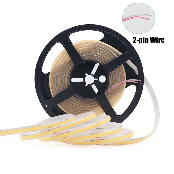 Bande lumineuse LED COB 12V 24V, IP68, étanche, Flexible, 320LED, 5m, 10m, 15m, 0.5m, 1m, éclairage