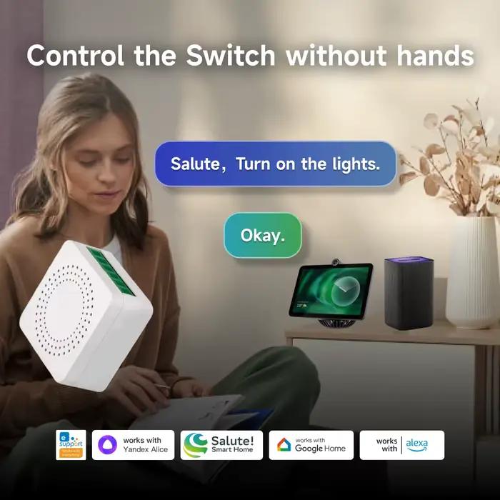 Module de commutation intelligent ZigBee 16A pour contrôle d'appareils domestiques via application mobile et assistants vocaux Amazon Alexa, Google Home Assistant, Alice, SmartThings