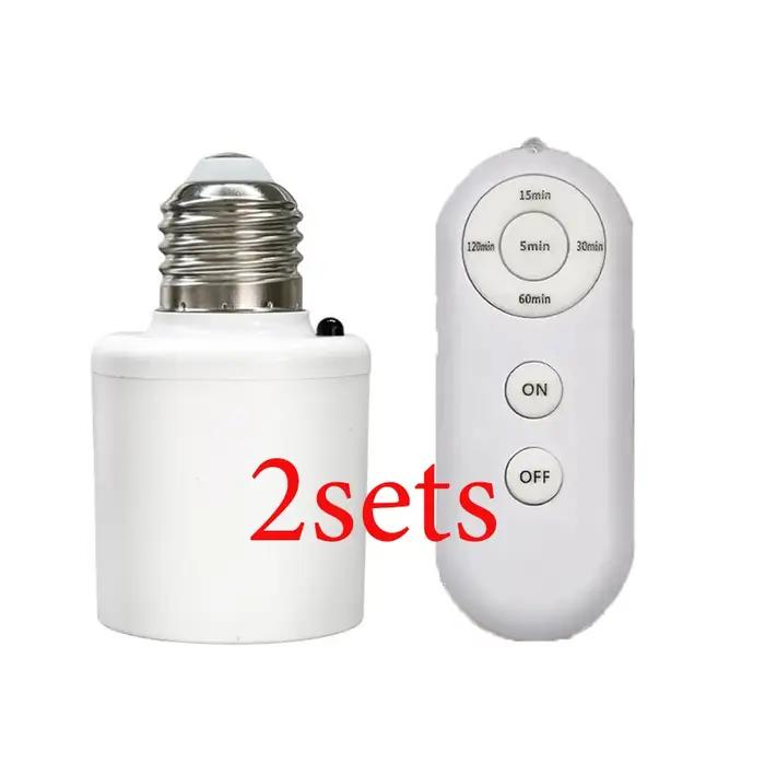 E27 60W télécommande sans fil minuterie intelligente interrupteur support de lampe 110V 220V maison Multi lumière