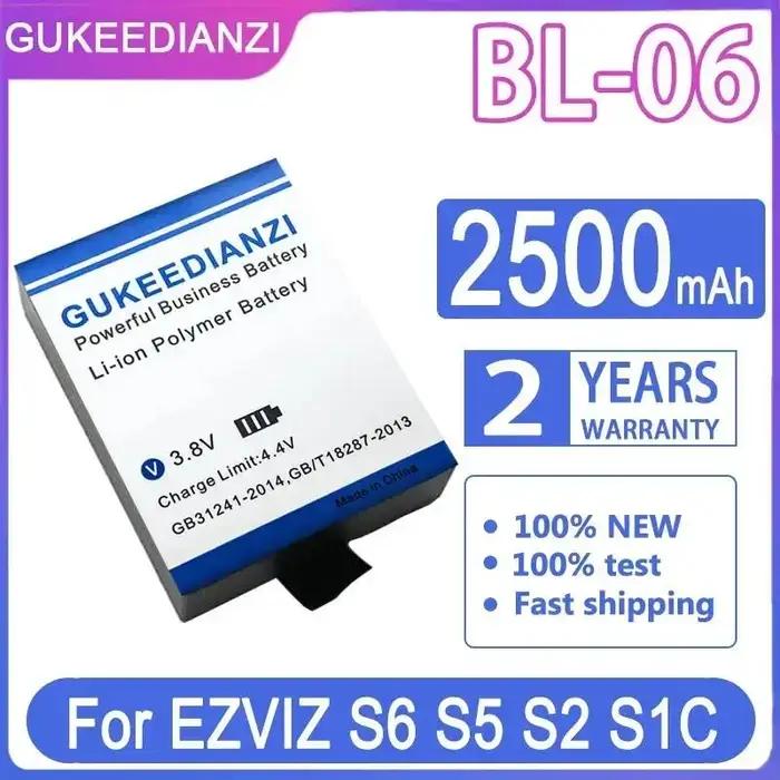 Batterie d'appareil photo numérique pour Ezviz S6 S5 S2 S1C BL-06 2500mAh