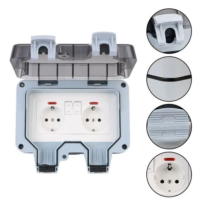 Double Prise Murale IP66 Résistante Aux Intempéries avec Ports USB pour Maison et Jardin Occasions Spéciales Utilisation Générale et Résidentielle